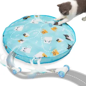 2-in-1 Interactive Cat Toys: Motion-Activated Hide & Seek Mat for Indoor Adult Cats