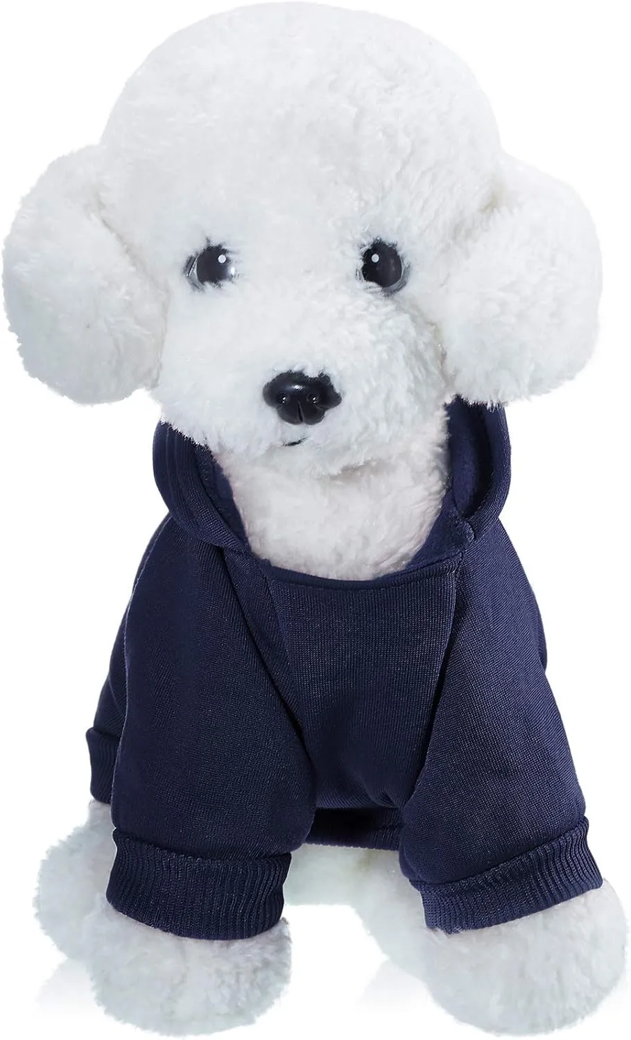 2 Pieces Winter Dog Hoodie Warm Small Dog Sweatshirts with Pocket Cotton Coat for Chihuahua Clothes Puppy Costume(S,Dark Blue, Wine Red)