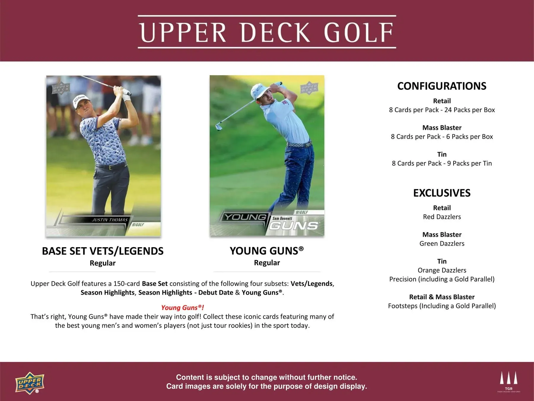 2024 Upper Deck Golf 6-Pack Blaster Box 6 Packs per Box, 8 Cards per Pack