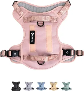 2025 New Edition, Fei & Eve Classic Dog Harness - Quick-Release Buckles | 3-Point No-Pull Control | Heavy-Duty 900D Nylon | Dual Safety Handles | Breathable Mesh | Adjustable Fit | Small,Pink