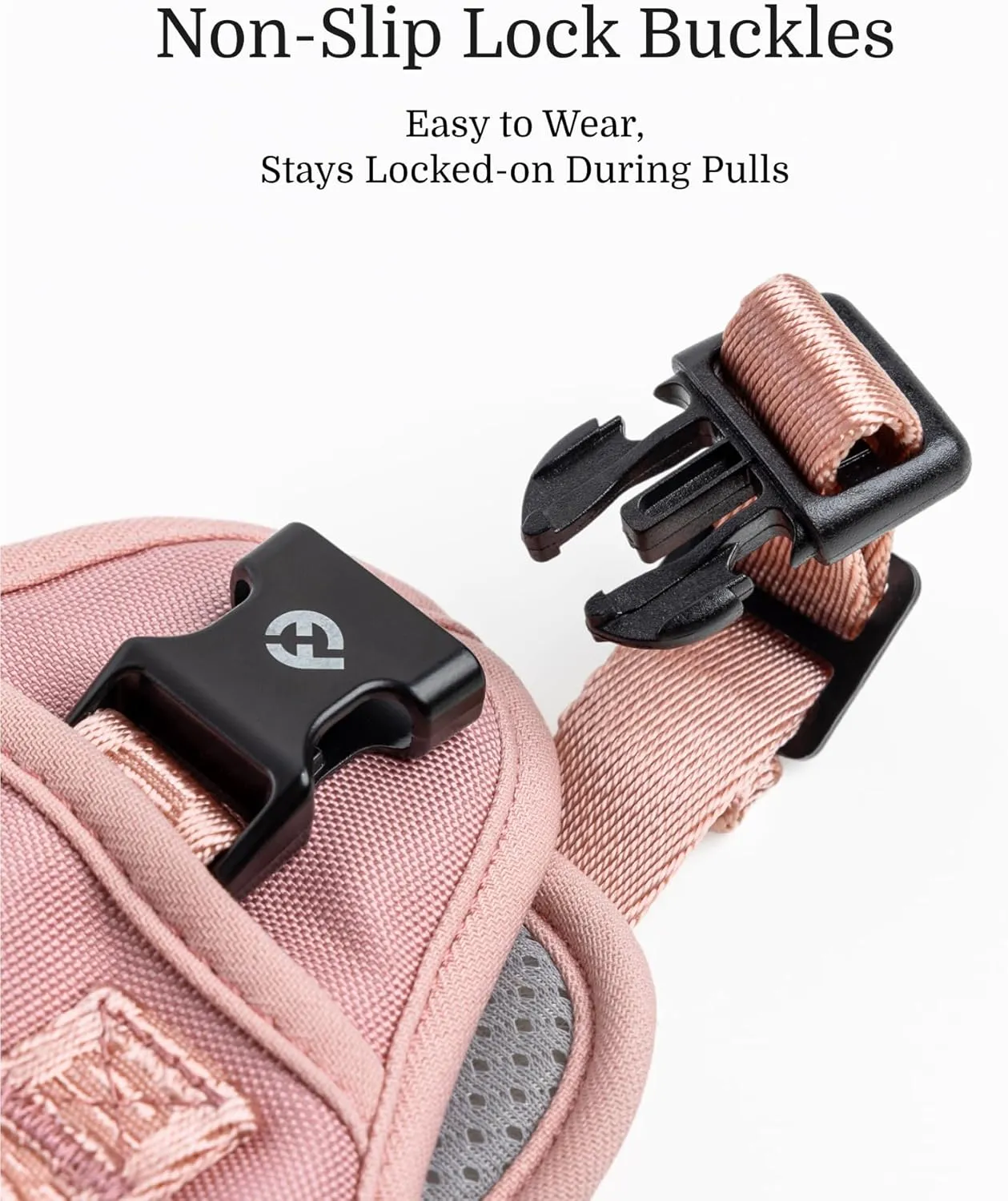 2025 New Edition, Fei & Eve Classic Dog Harness - Quick-Release Buckles | 3-Point No-Pull Control | Heavy-Duty 900D Nylon | Dual Safety Handles | Breathable Mesh | Adjustable Fit | Small,Pink