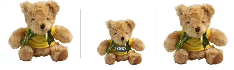 20cm Teddy Bear Plush Toy With T-Shirt, Ribbon And Strap
