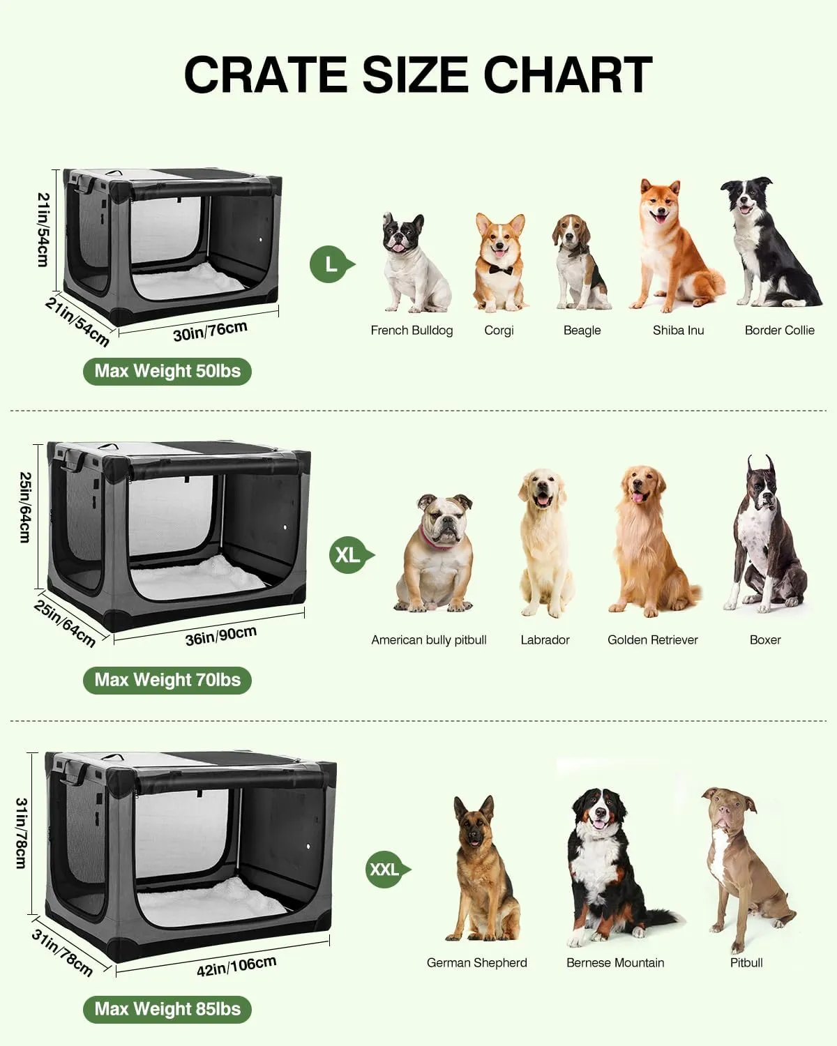 42 Inch Collapsible Travel Dog Crate for Medium Large Dogs, Portable Dog Crate 4-Door Foldable Soft Kennel with Chew-Proof Mesh Windows for Indoor & Outdoor Travel,with Storage Bag,Grey