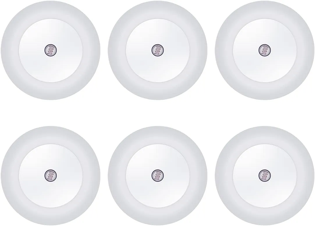 6 Pack LED Night light, LED night lights plug into wall with dusk to dawn sensors, plug in night lights for kids room, bedroom, bathroom, baby nursery,Stair Lights, Hallway Light, Red, Blue, Amber