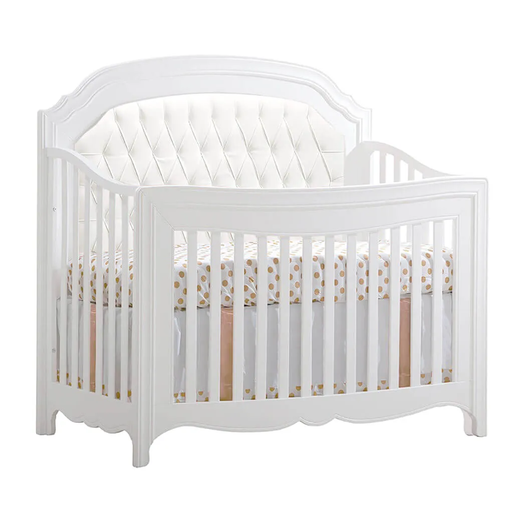 Allegra 5-in-1 Convertible Crib With Upholstered Panel White