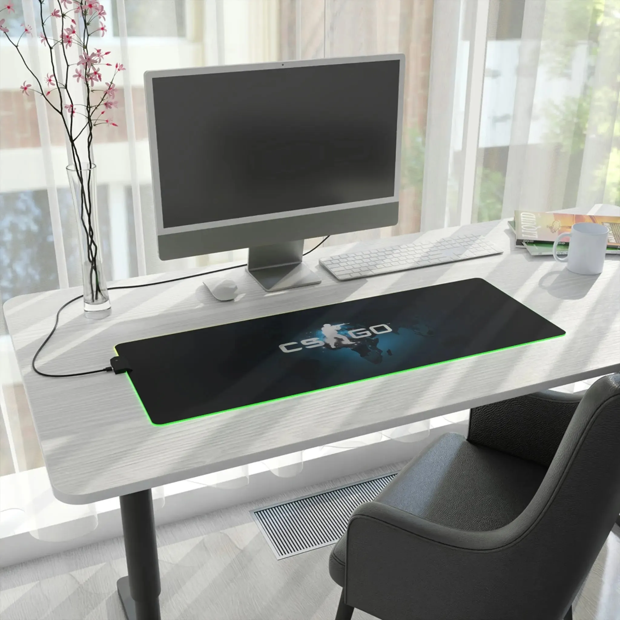Aurora Glide: LED-Lit Gaming Desk Pad