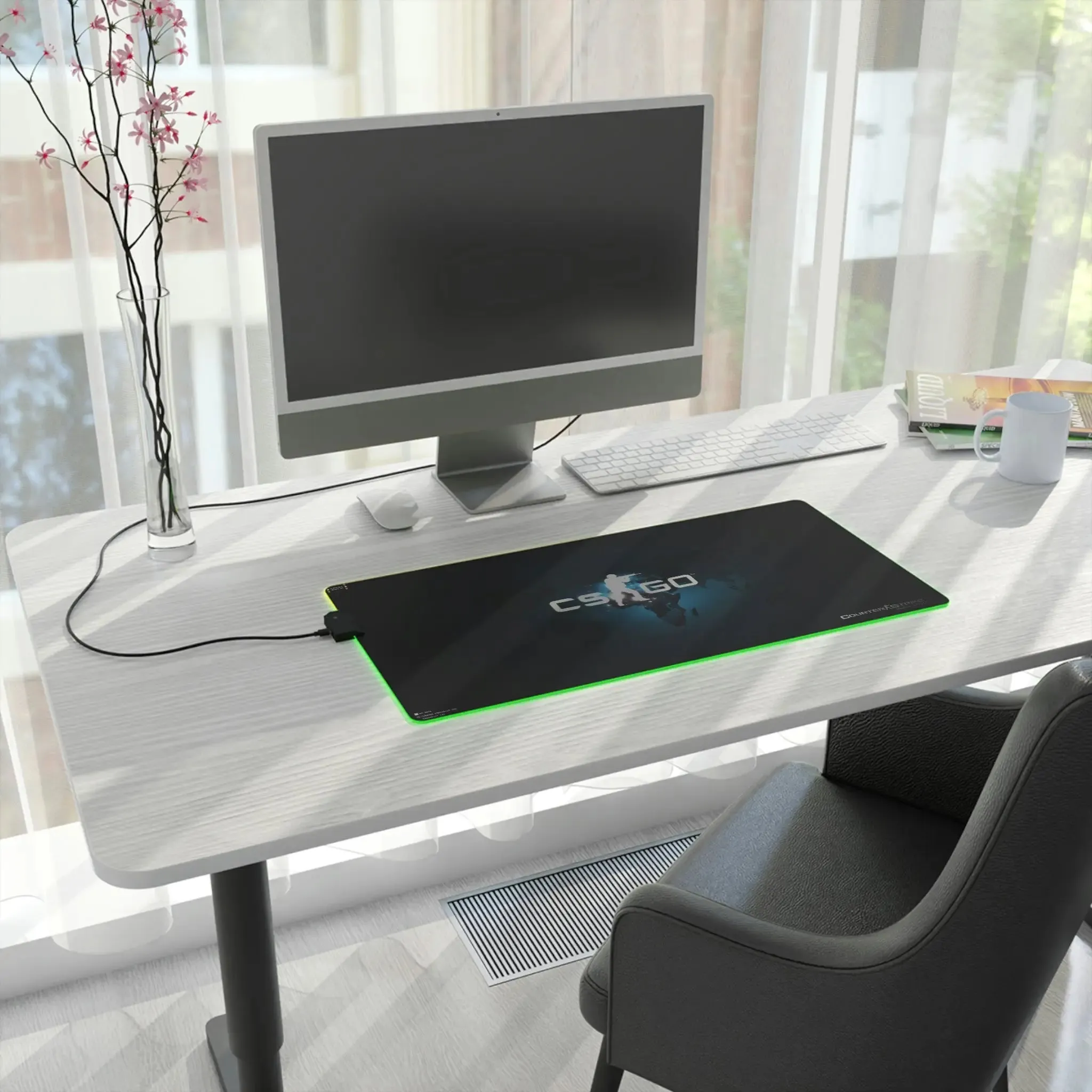 Aurora Glide: LED-Lit Gaming Desk Pad