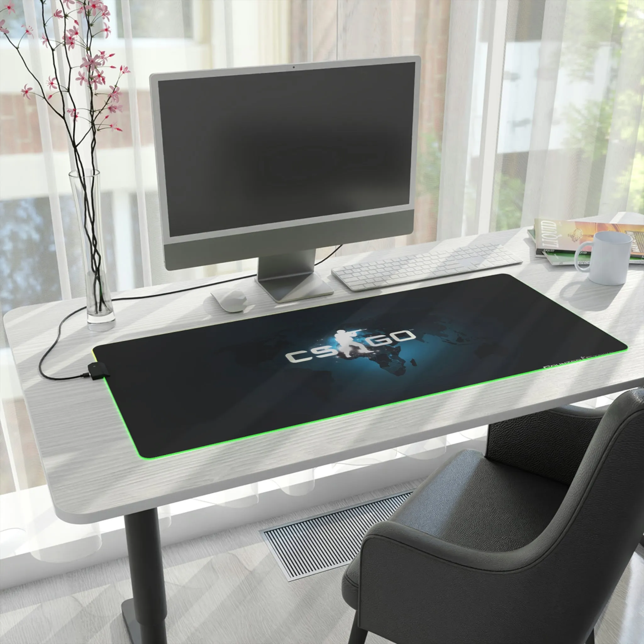 Aurora Glide: LED-Lit Gaming Desk Pad