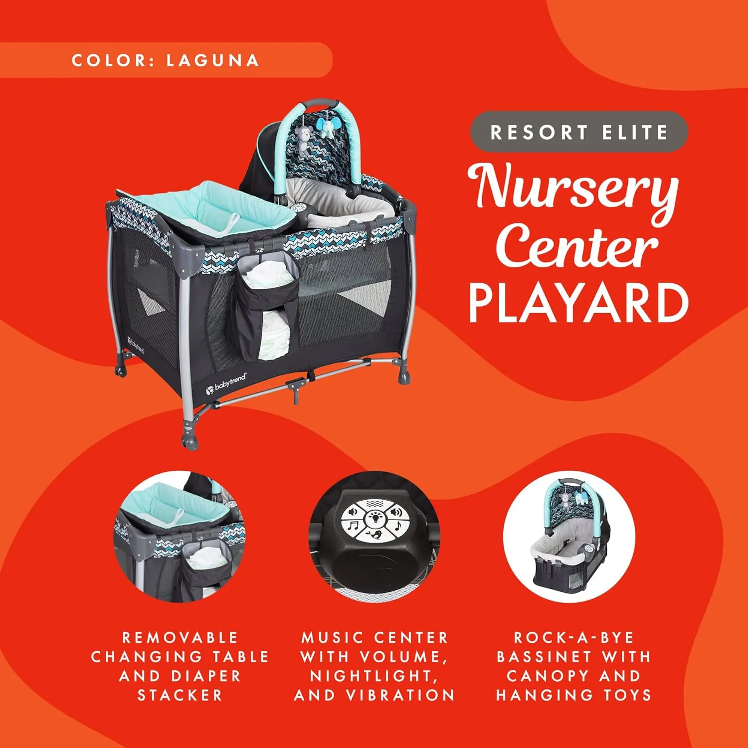 Baby Trend Resort Elite Nursery Center Playard, Laguna