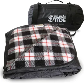 BRAWNTIDE Large Outdoor Waterproof Blanket - Extra Thick Fleece, Warm, Windproof, Sandproof, Quilted, 82" x 55", Ideal for Beaches, Picnics, Camping, Stadiums, Dogs, Car