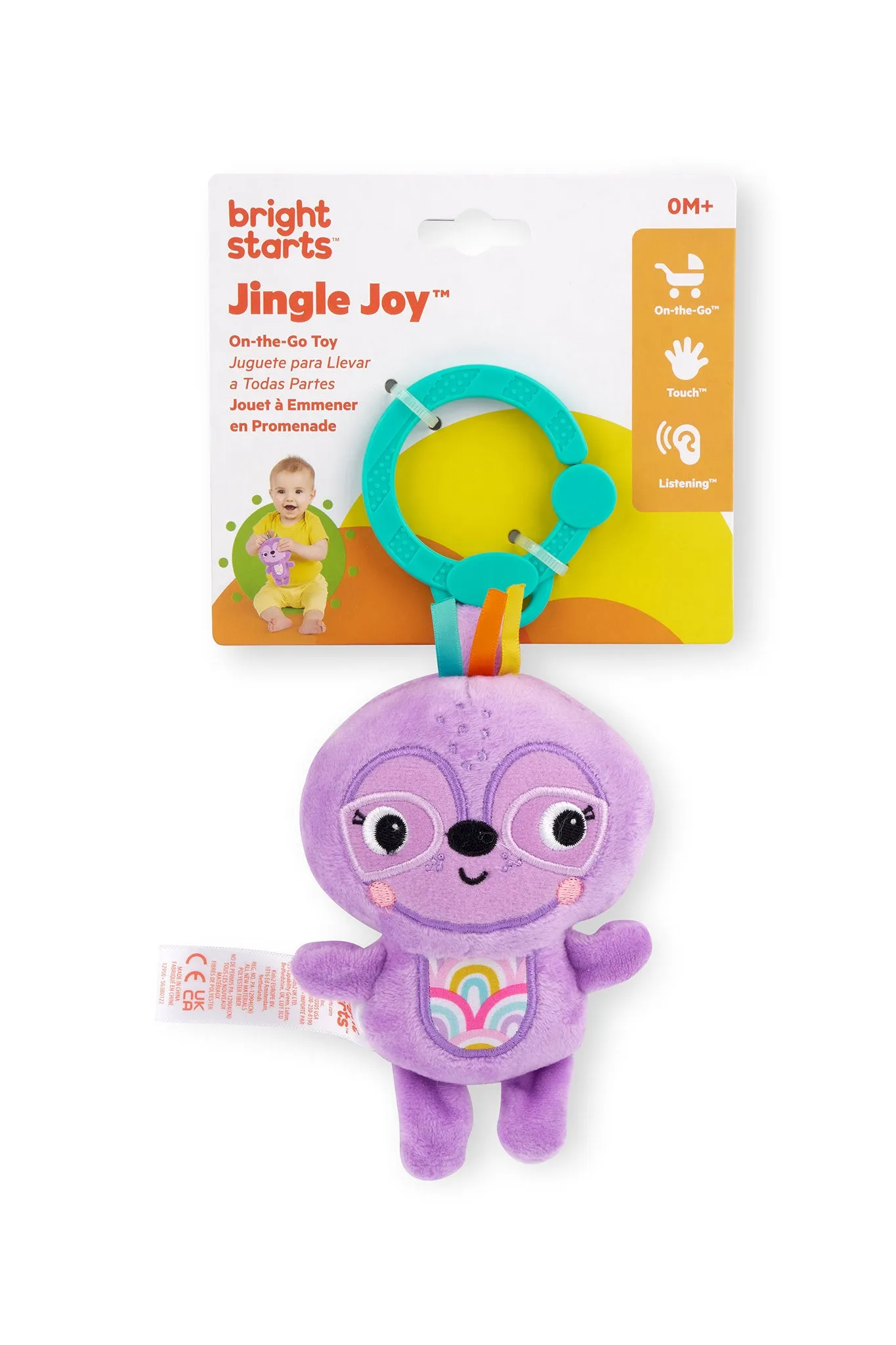 Bright Starts Reach & Rattle Purple Sloth