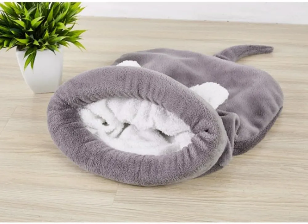 Cat Beds Cave for Indoor Cats for Small Dogs, Washable Sleeping Bag Calming, Soft Fluffy Self-Warming and Cozy Anti-Anxiety Cuddler (25 x 21 inch, Brown)