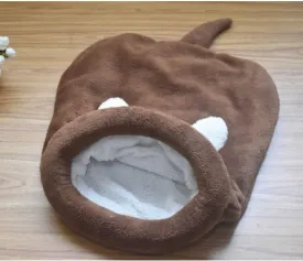 Cat Beds Cave for Indoor Cats for Small Dogs, Washable Sleeping Bag Calming, Soft Fluffy Self-Warming and Cozy Anti-Anxiety Cuddler (25 x 21 inch, Brown)
