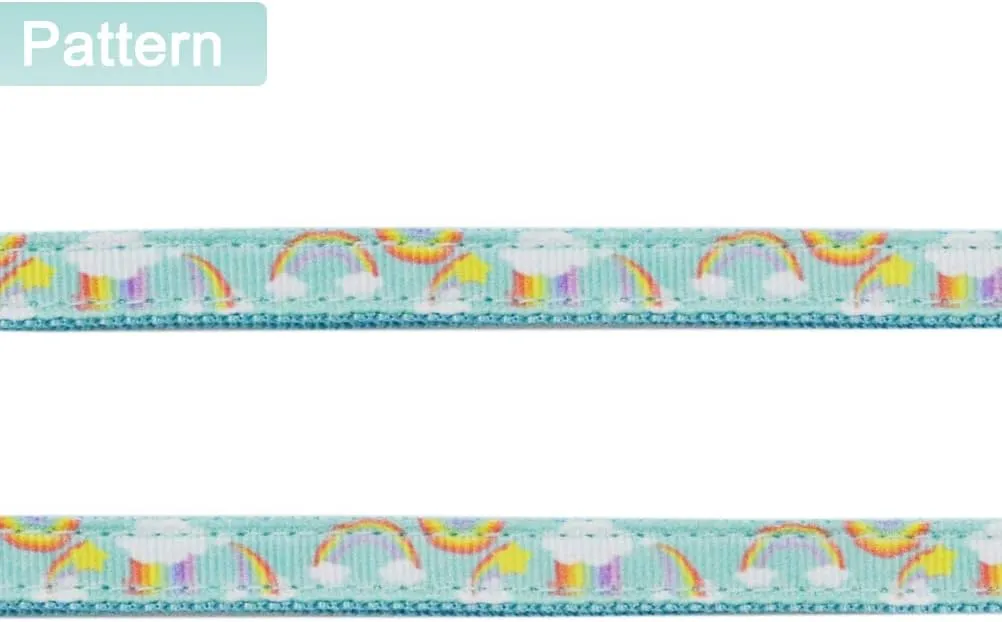 Cat Harness and Leash Set Escape Proof Soft Nylon Adjustable Kitten Vest Harness for Walking Small Medium Large Cats Rainbow Pattern Small