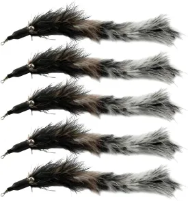 Cat Teaser Wand Replacement Heads 5 Pcs Feather Catchers Attractive Design Easy to Attach/Detach Interactive Pet Toys Random