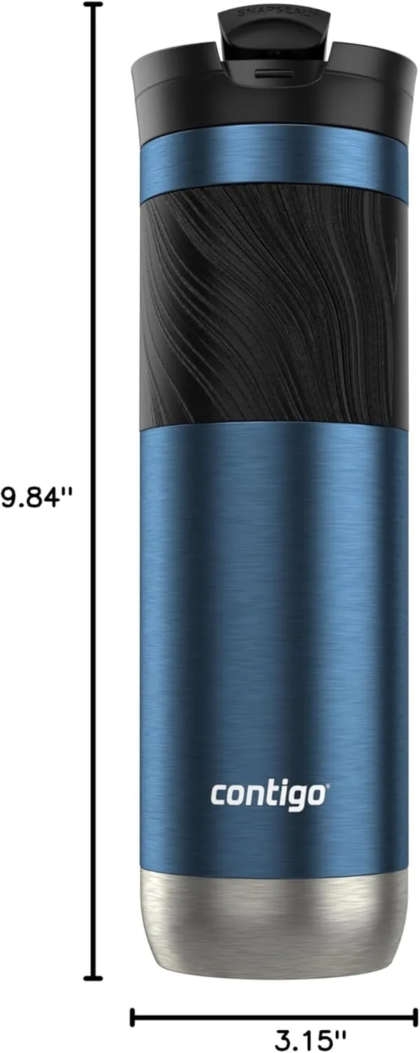 Contigo Byron 2.0 Stainless Steel Travel Mug with SNAPSEAL Lid and Grip 24 oz Blueberry
