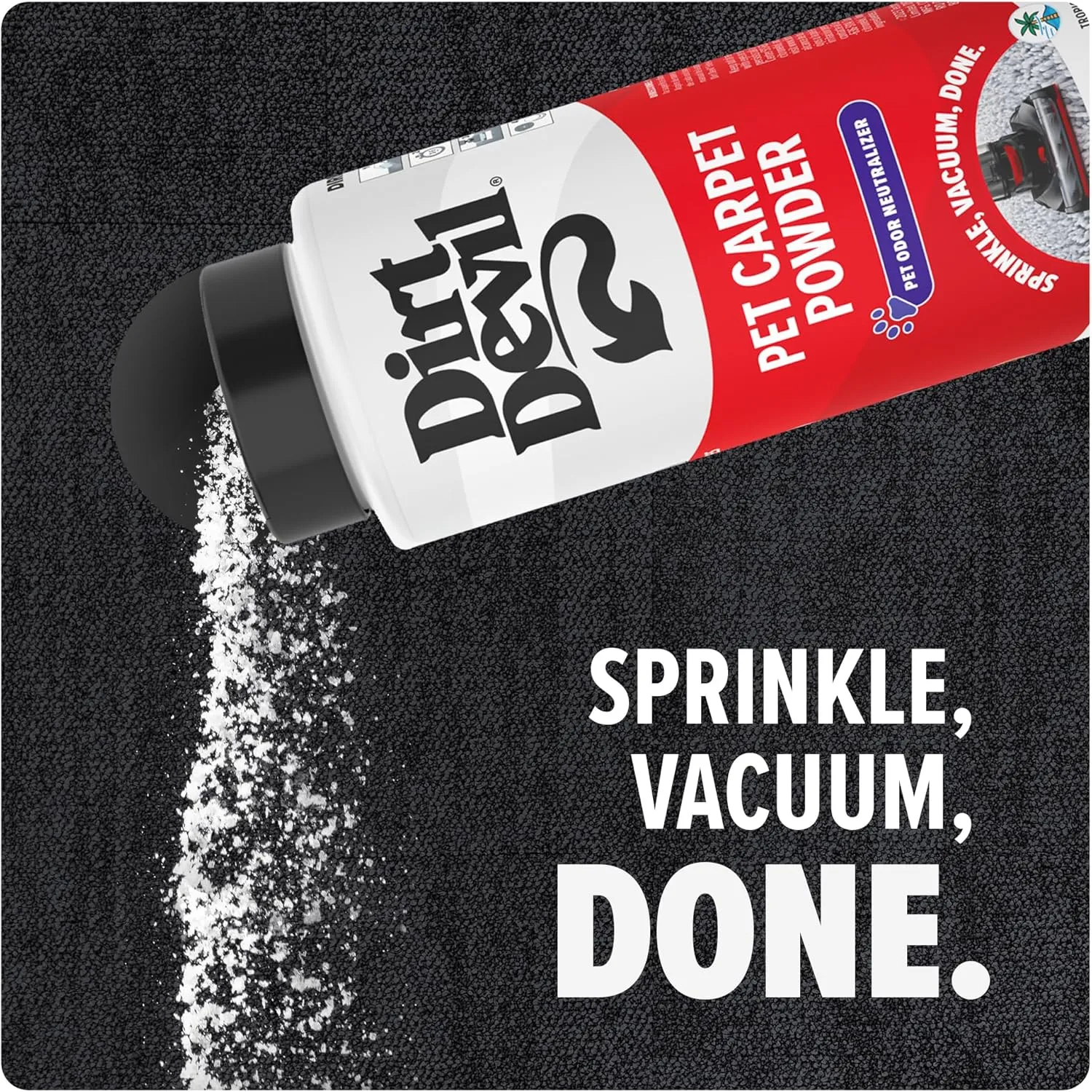 Dirt Devil Pet Carpet Powder, 32 oz, Room Refresher and Pet Odor Eliminator, Tropical Wind Scent, Vacuum Cleaner Safe, For Use on Carpets, Rugs, Upholstery and More, Carpet Freshener Powder for Home