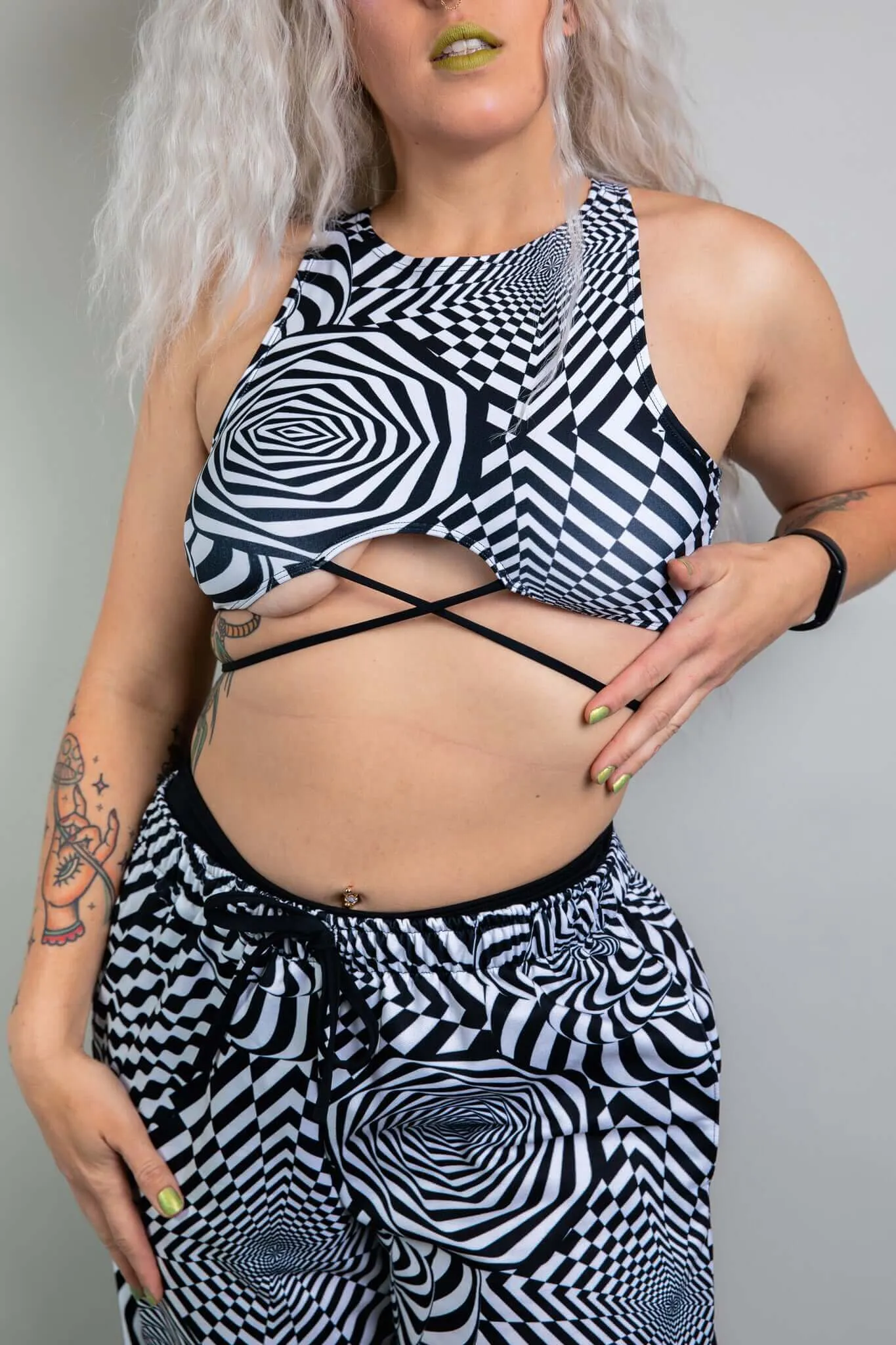 Distortion Teaser Top with Straps