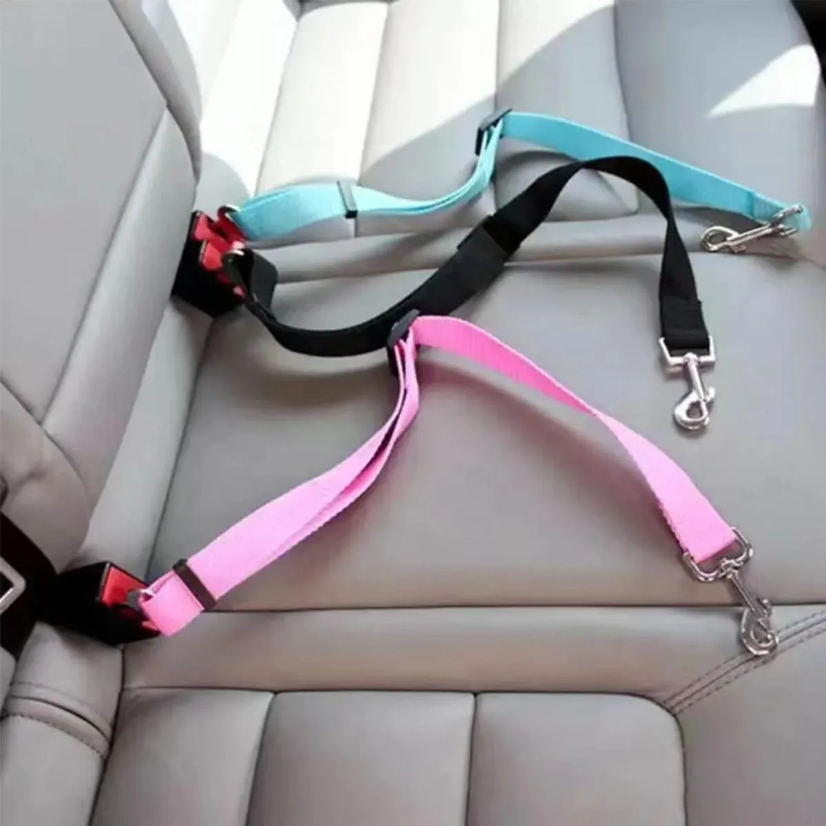 Dog Car Seat Belt Safety Protector Travel Pets Accessories Cat Dog Leash Collar Breakaway Lever Traction Adjustable Car Harness