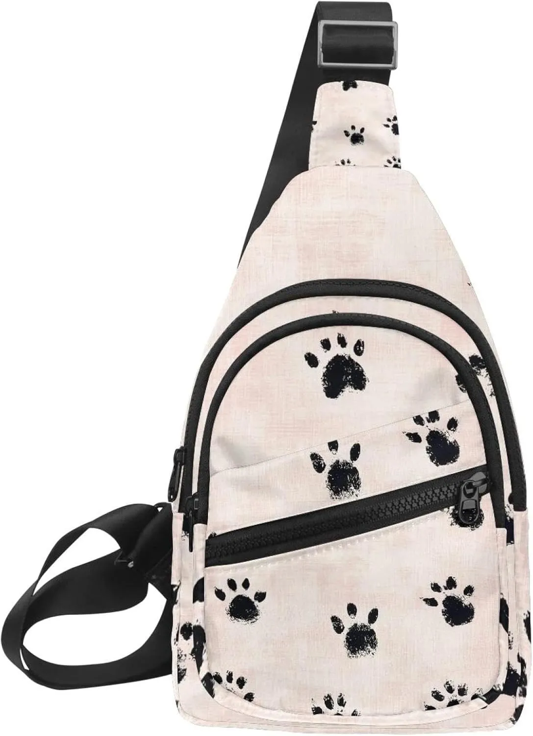 Dog Cat Paw Animal Footprint Crossbody Sling Backpack Sling Bag Travel Hiking Chest Bag Daypack