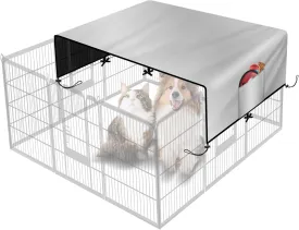 Dog Playpen Cover,Heavy Duty 600D Oxford Fabric with Sun/Rain Dog Play Pen Cover Top Sun Shade Specialized Fits for 24/32/40/45/50" Panels Dog Playpen.(Cover Only)