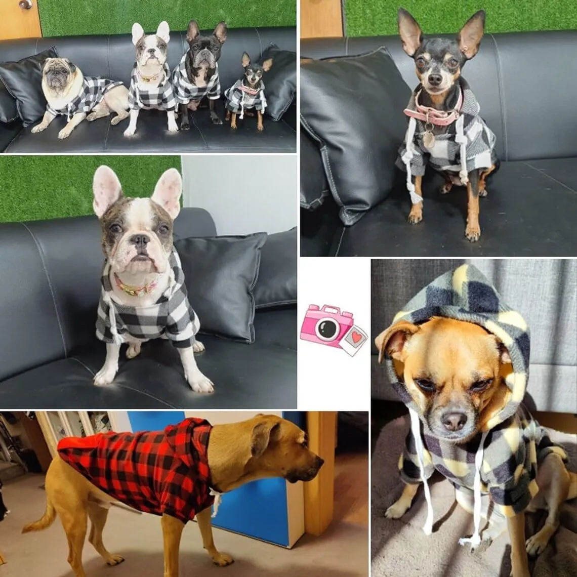 DOPI Big Dog Winter Coat Pet Plaid Hoodie Jacket Reversible Vest Cold Weather Dog Cat Clothes Pet Apparel for Medium Large Dogs Labrador Clothing (XX-Large,Red)
