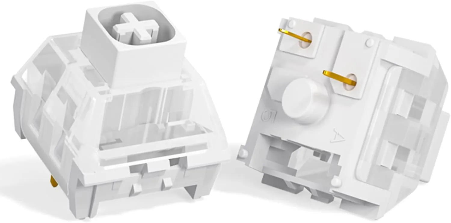 DRAOZA Kailh Box White Switch for Mechanical Gaming Keyboard 3-Pin Plate Mounted/RGB/SMD Waterproof MX Lever Switch (72pcs White Switch)