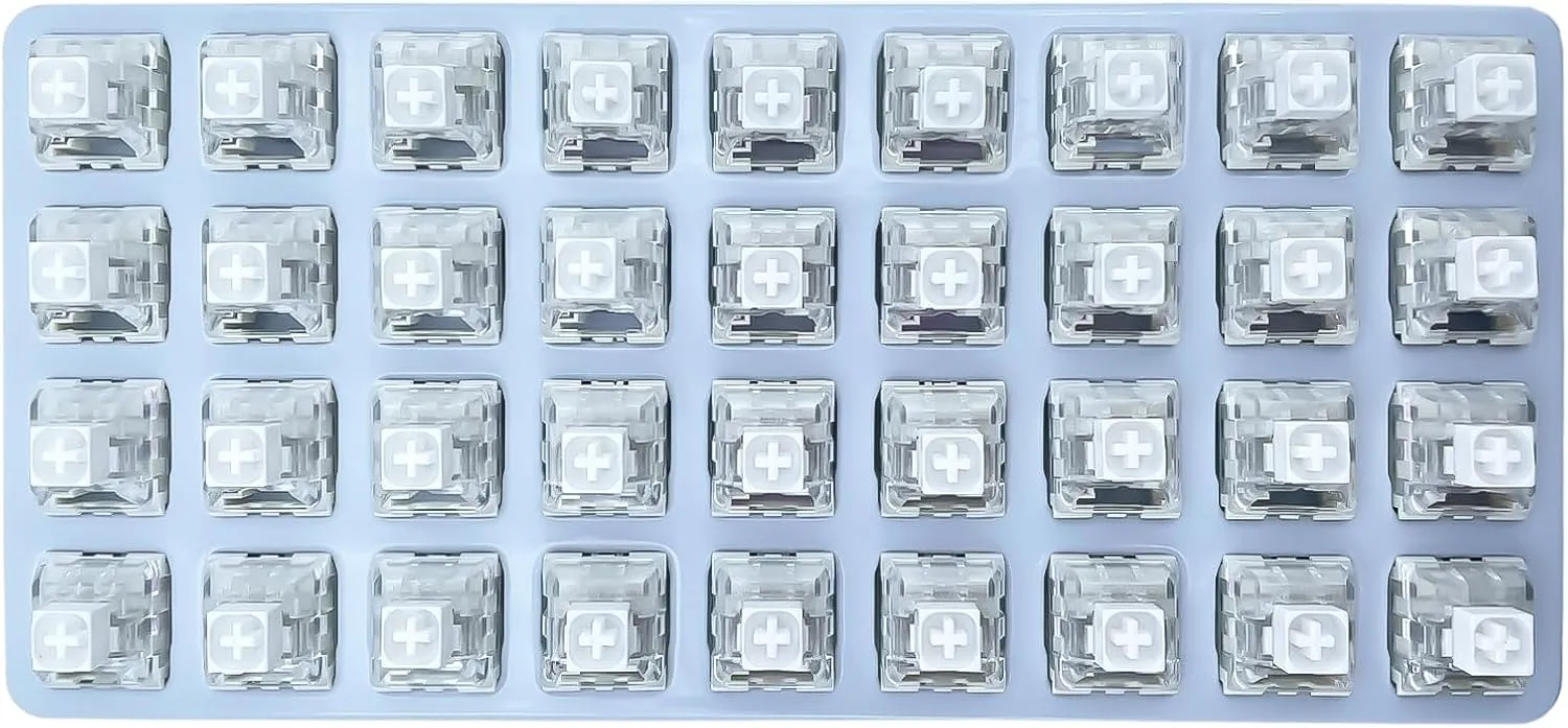 DRAOZA Kailh Box White Switch for Mechanical Gaming Keyboard 3-Pin Plate Mounted/RGB/SMD Waterproof MX Lever Switch (72pcs White Switch)