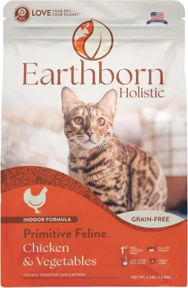 Earthborn Holistic Primitive Feline Grain-Free Dry Cat Food 4 Pound (Pack of 1)