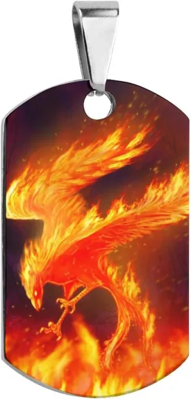 Fire Phoenix Stainless Steel Pet ID Tags Personalized Dog and Cat Tags Cute Collar Tags Dog Tags