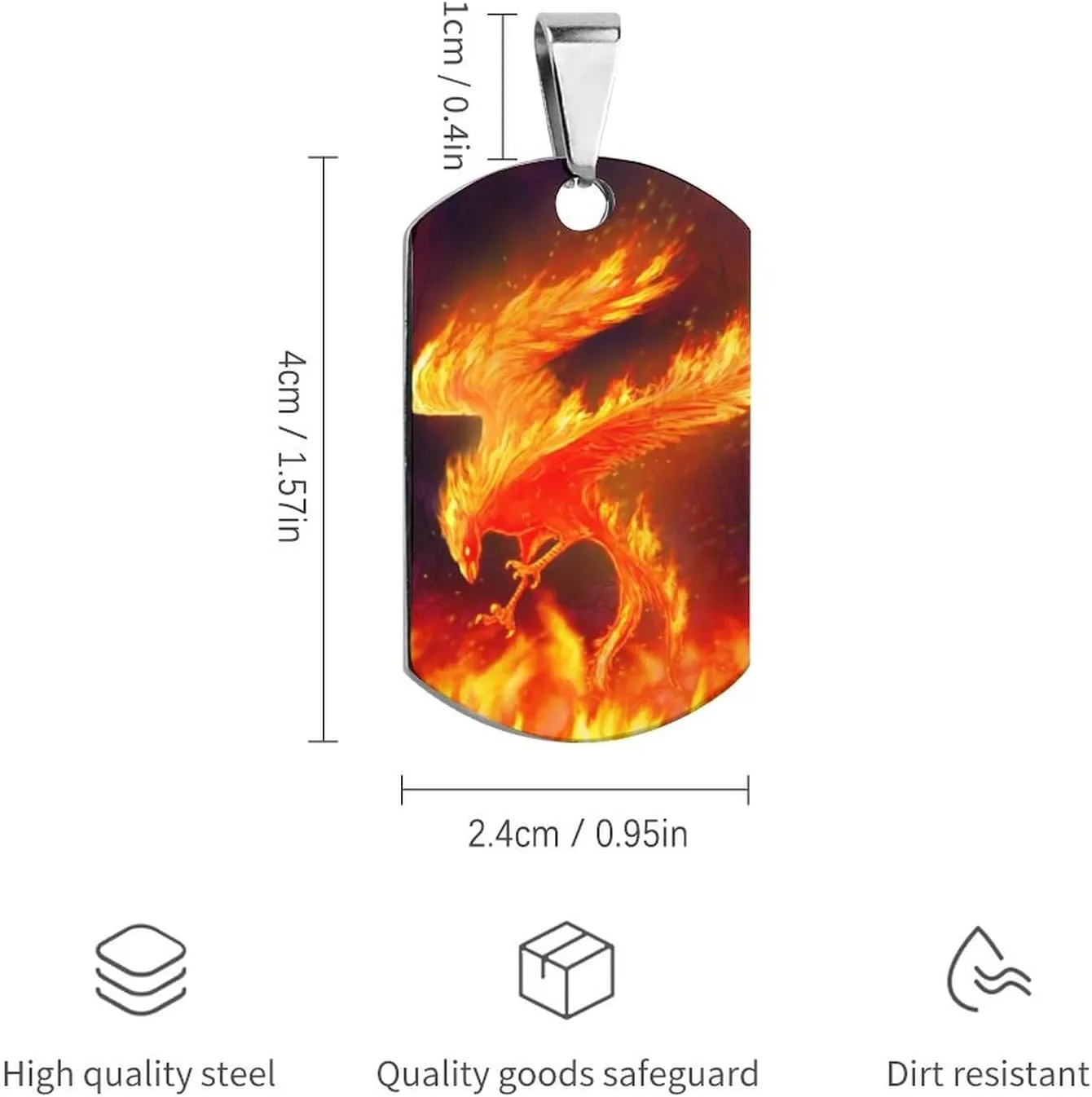 Fire Phoenix Stainless Steel Pet ID Tags Personalized Dog and Cat Tags Cute Collar Tags Dog Tags