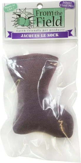 from The Field | Jacques Le Sock with Silver Vine | Durable Hemp Cat Toy | Eco-Friendly | USA-Made | Potent Silver Vine & Catnip Blend | Engaging & Biodegradable Cat Toy for All Cats