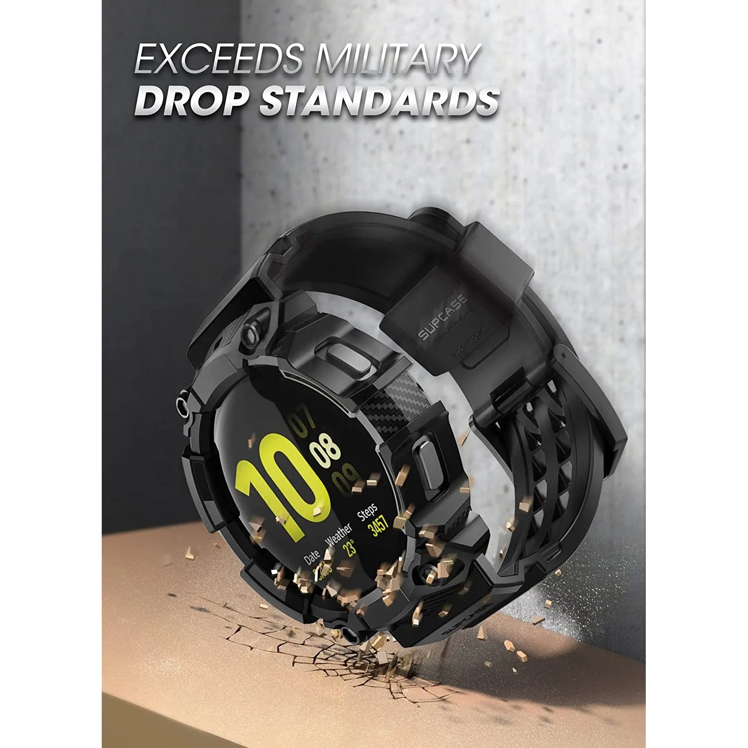 Galaxy Watch4 44mm Unicorn Beetle PRO Wristband Case(Open-Box)-Black