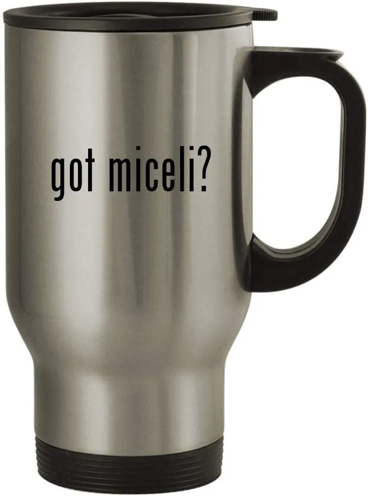 got miceli? - 14oz Stainless Steel Travel Mug, Silver