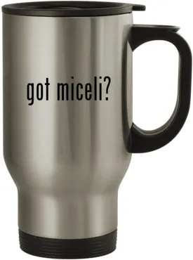 got miceli? - 14oz Stainless Steel Travel Mug, Silver