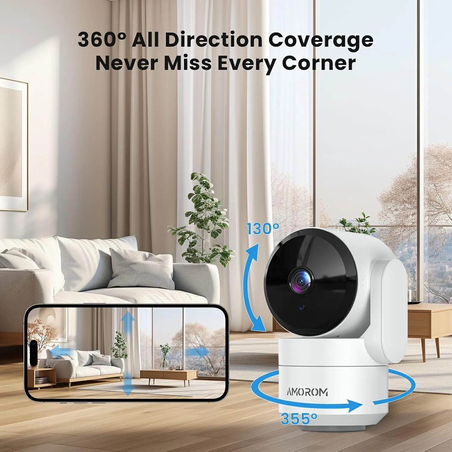 indoor Security Camera, 360 Pan/Tilt Home Security Camera for baby monitor,2-Way Audio,Night Vision,Motion Detection,Cloud & SD Card Storage,Pet Cameras Compatible with Alexa/Google,2.4GHz WiFi,3 Pack