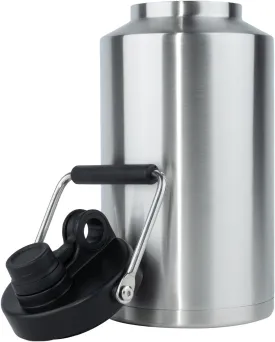 Kerilyn Insulated Gallon Jug with Handle, One Gallon, 128oz Stainless Steel, Large Double Vacuum Water Bottle for Hot & Cold Drinks, Wide Mouth, Sweat Proof, Great for Travel, Camping, Stainless
