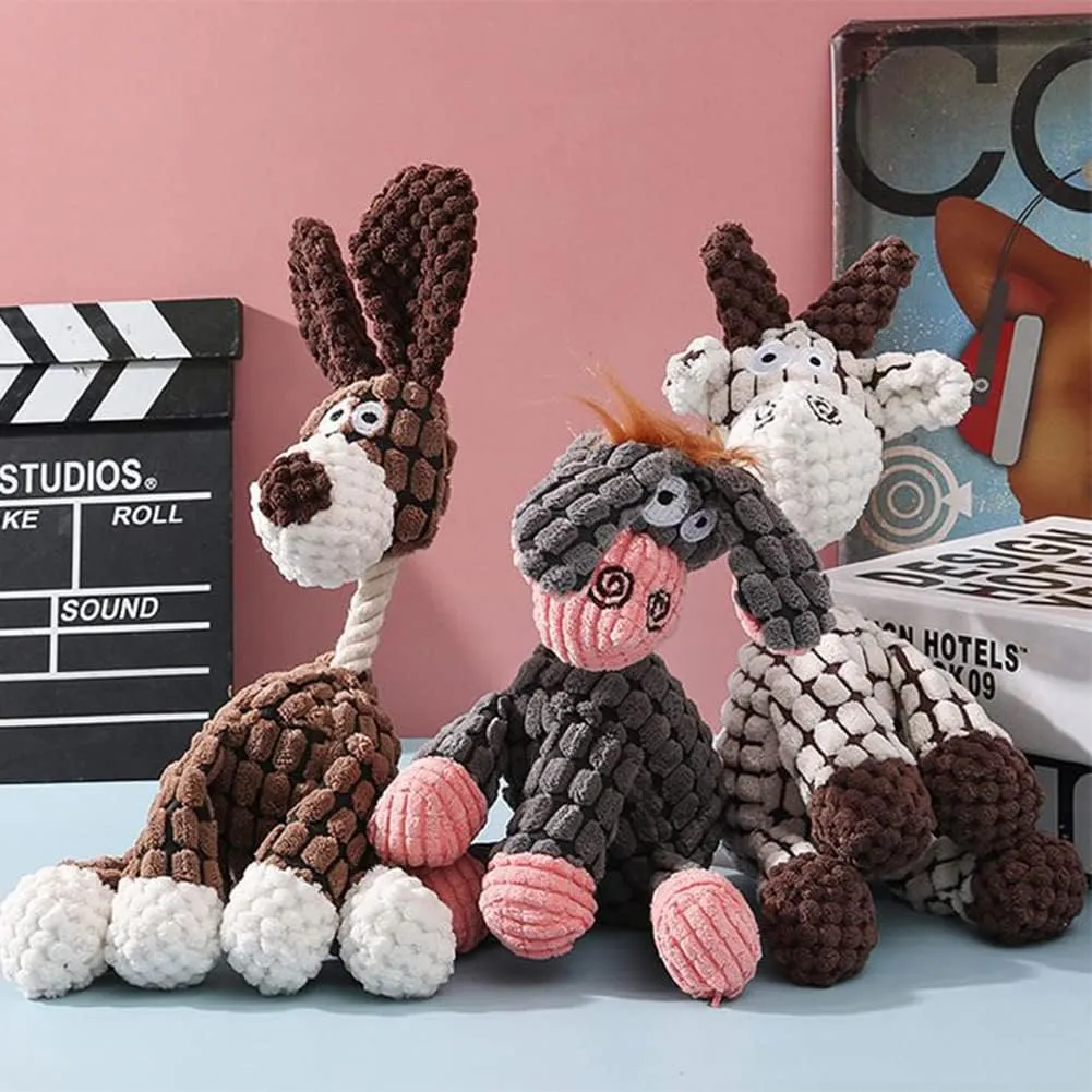 LWBMG Squeaky Dog Toys for Puppy, 3 Pack Stuffed Animal Plush Dog Toys with Squeakers, Cute Dog Toys for Teething, Dog Chew Toys for Small Medium Large Dogs