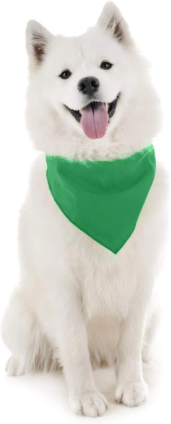 Mechaly Dog Plain Bandanas - 2 Pack - Scarf Triangle Bibs for Small, Medium and