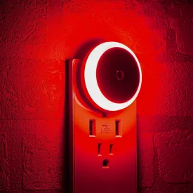 myCozyLite Red Light Night Light, 2 Pack Night Lights Plug into Wall, Dusk to Dawn Sensor, Light for Sleep, Red Light Nightlight for Bedroom, Bathroom, Kids Room, Kitchen, Hallway, Stairway, Round