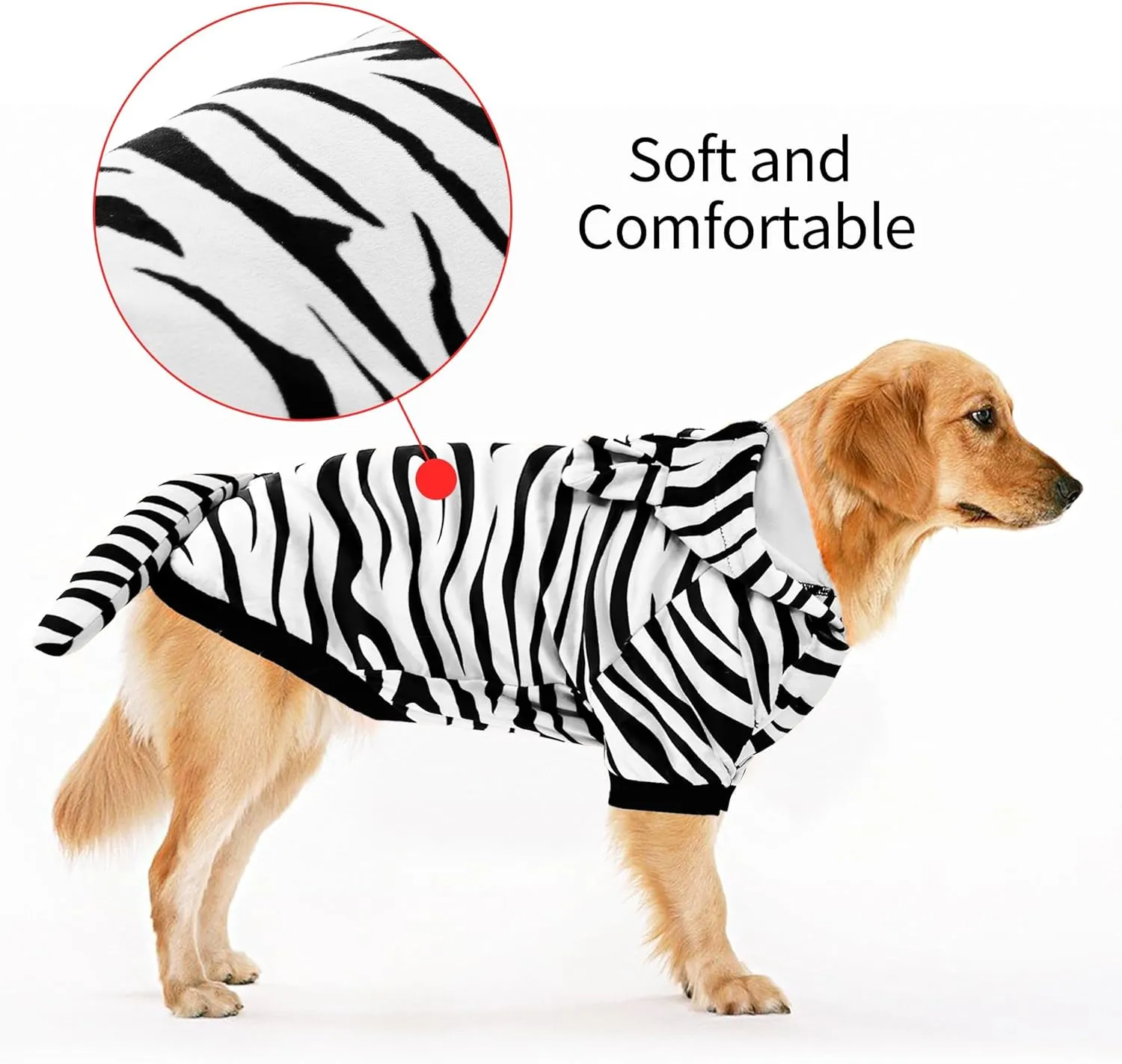 NACOCO Halloween Dog Tiger Costume - Pet White Tiger Cosplay Clothes Coat Hoodie Outfits Cute Warm Winter Apparel for Small and Medium Dogs(White, S)