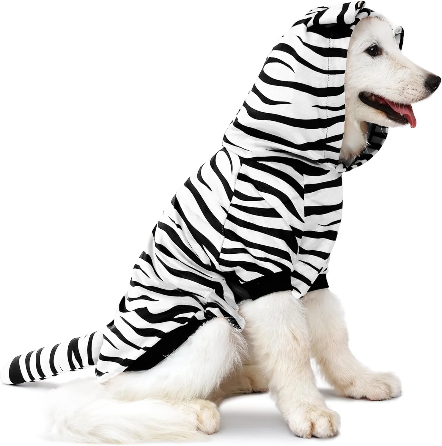 NACOCO Halloween Dog Tiger Costume - Pet White Tiger Cosplay Clothes Coat Hoodie Outfits Cute Warm Winter Apparel for Small and Medium Dogs(White, S)