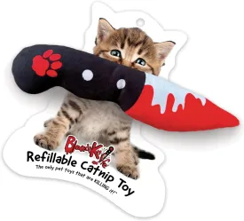 Original Refillable Catnip Toy | Includes U.S. Grown Organic Catnip and Silver Vine | Funny Halloween Horror Plush for Indoor Cats | Washable and Reusable