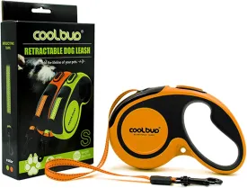 Retractable Dog Leash, Upgraded & Durable, 16ft Heavy Duty Pet Walking Leash with Anti-Slip Handle for Small Dog or Cat, Strong Reflective Nylon Tape, One-Handed Brake, Pause, Lock (Orange,Small)