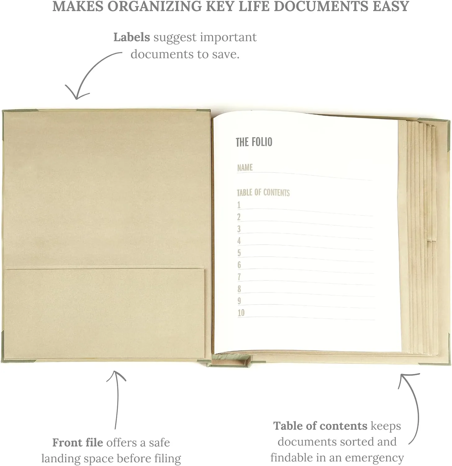 Savor | 2025 Edition The Folio Document Organizer | Custom Dyed Cloth-Bound Expanding File for Important Papers, Passports, Birth Certificates & More | Ideal for Home Organization & Graduation Gift