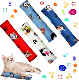 Skylety 4 Pieces Cat Kicker Toys 10 Inch Catnip Cat Toys Interactive Cats Toys Kick Sticks for with Cute Patterns and Catnip for Indoor Kitties Cats