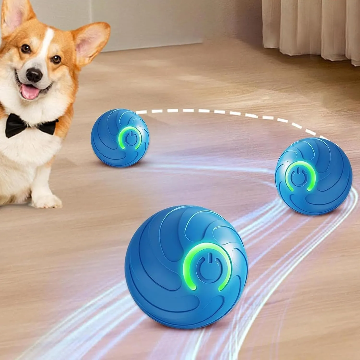 Smart Jumping Ball Toy for Dogs, Duraspin Dog Bouncing Ball, Interactive Bouncing Toys for Puppy Toys 2Pack-Orange & Bule