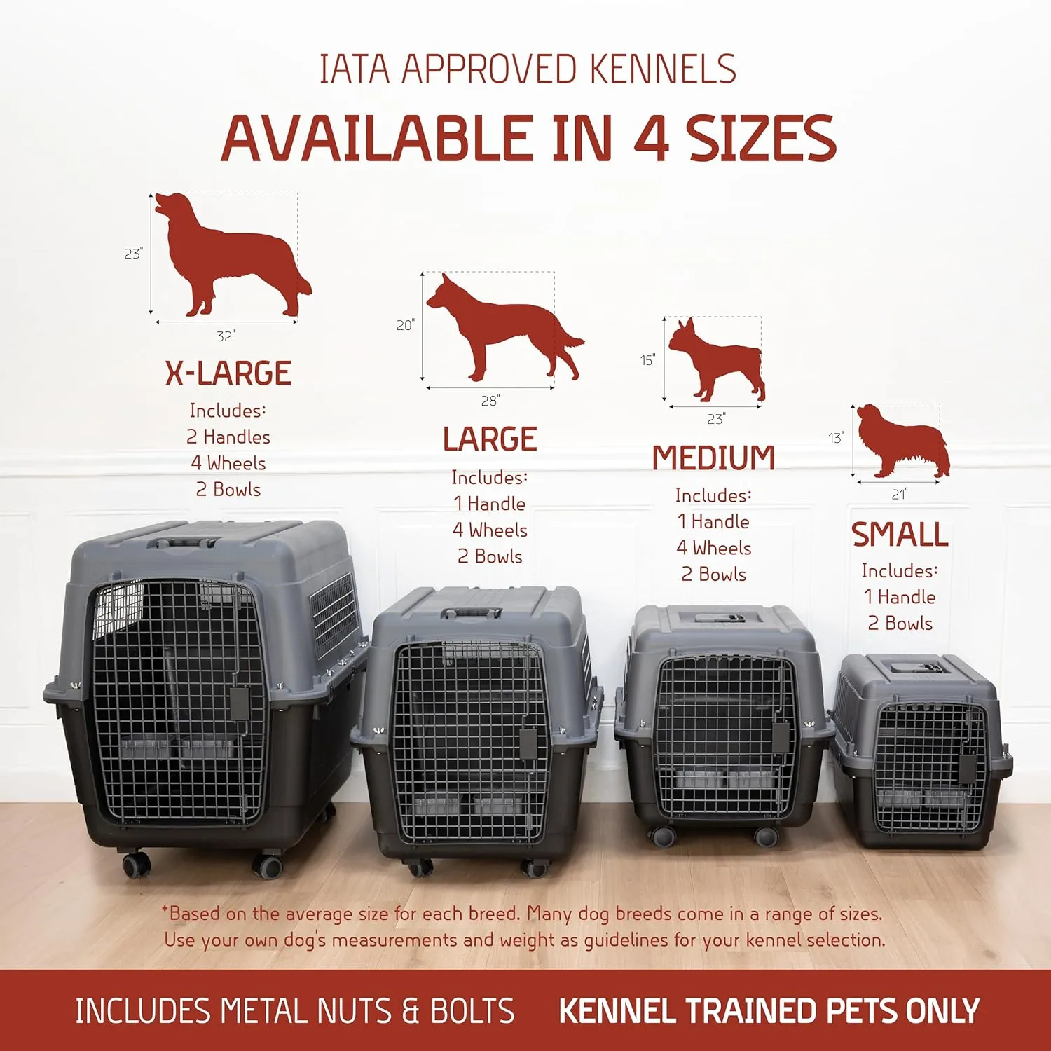 SportPet Designs Plastic Airline Approved Kennels Wire Door Travel Dog Crate, Medium