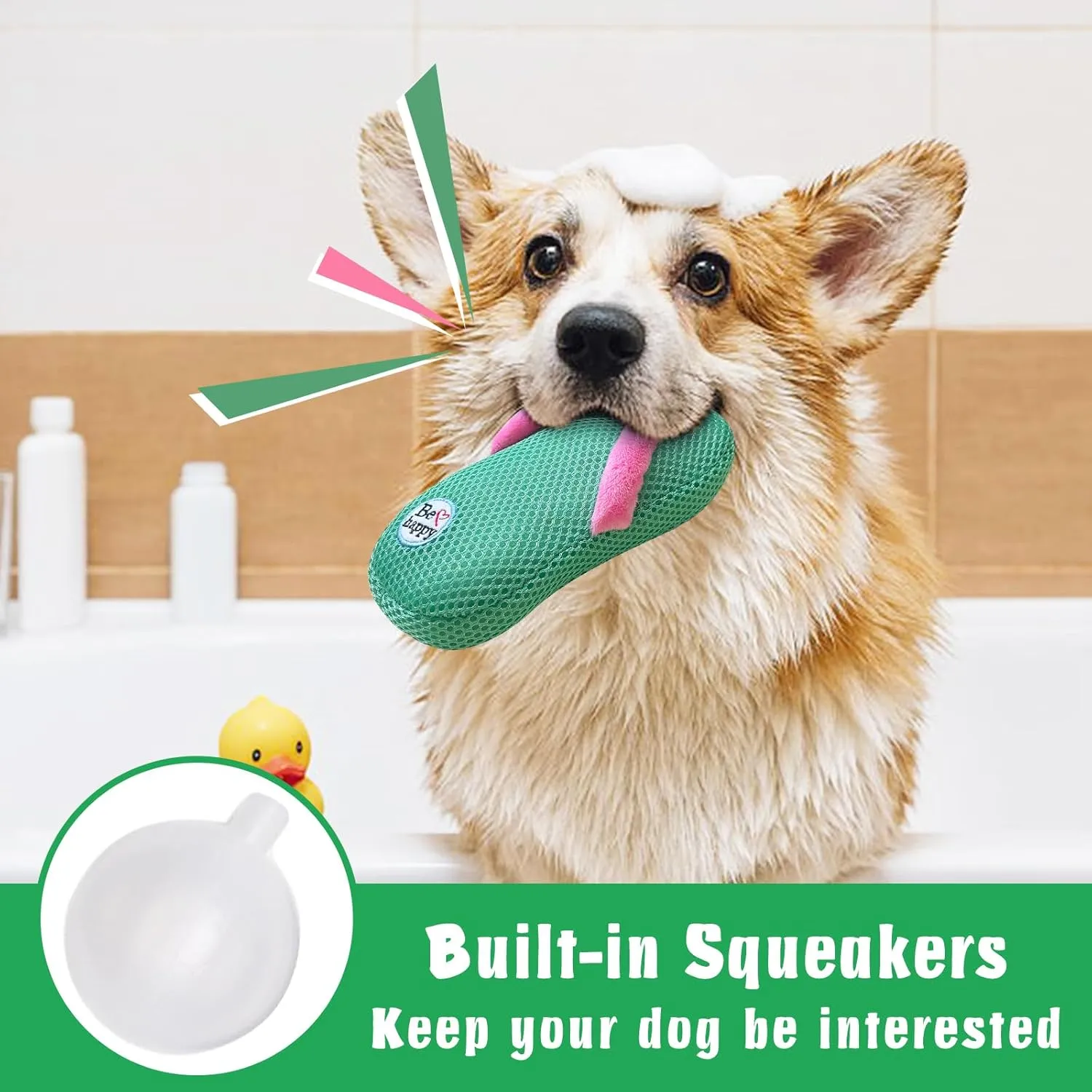Squeaky Dog Toys, Floating Dog Toys for Water or Pool, Slippers Dog Gifts for Small and Medium Dogs