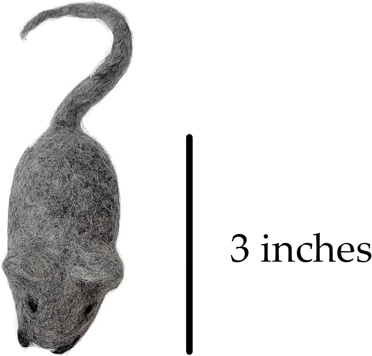 Toys for Cats and Kittens 100% Wool Felt Handmade in Nepal (3 Assorted Mice)